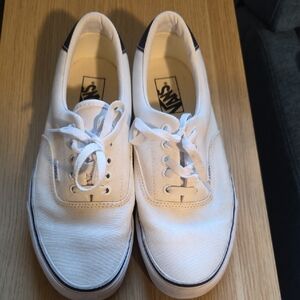 Vans Men's Classic White Canvas Sneakers